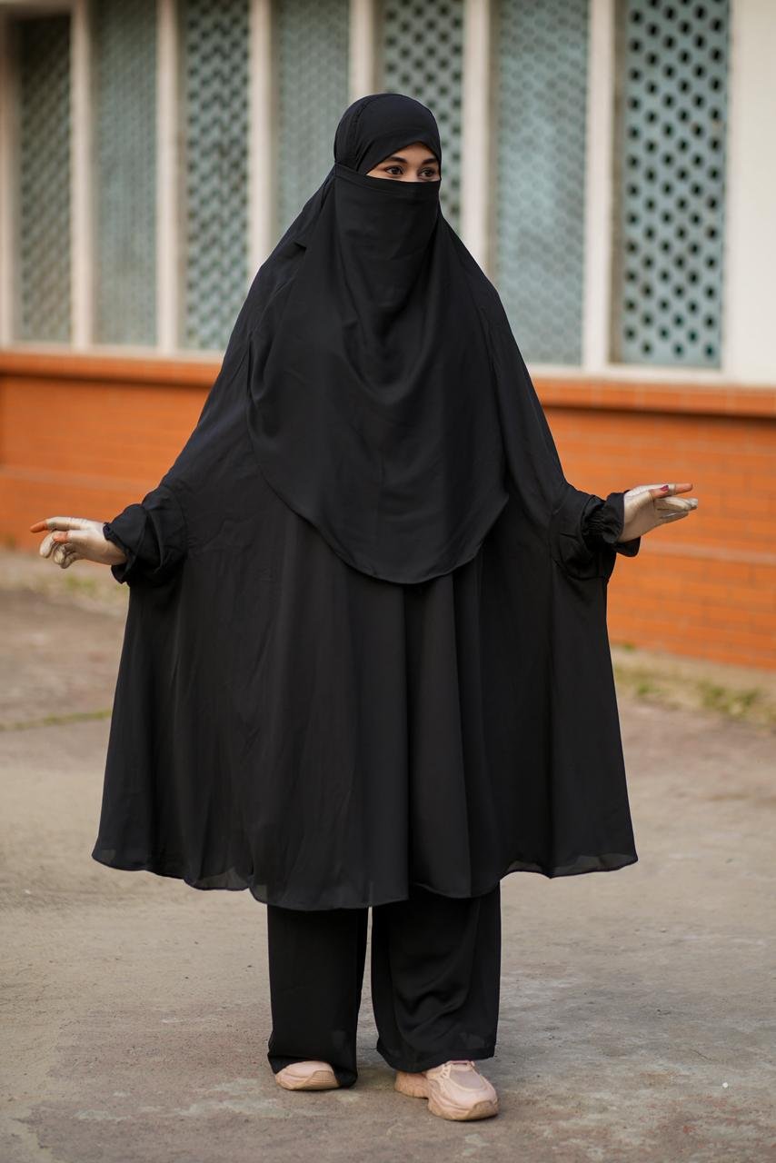 Dubai Cherry Plazo Khimar Set - SP3