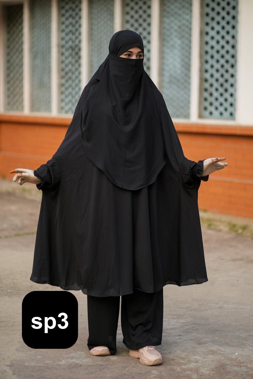 Dubai Cherry Plazo Khimar Set - SP3