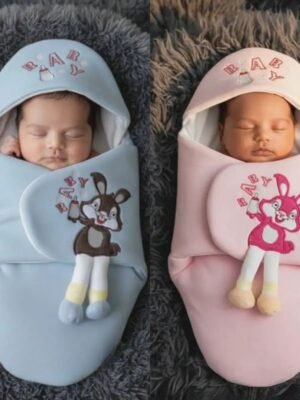 Premium 2 pis Combo WarmNest Sky Blue & Pink Colour Baby Blanket